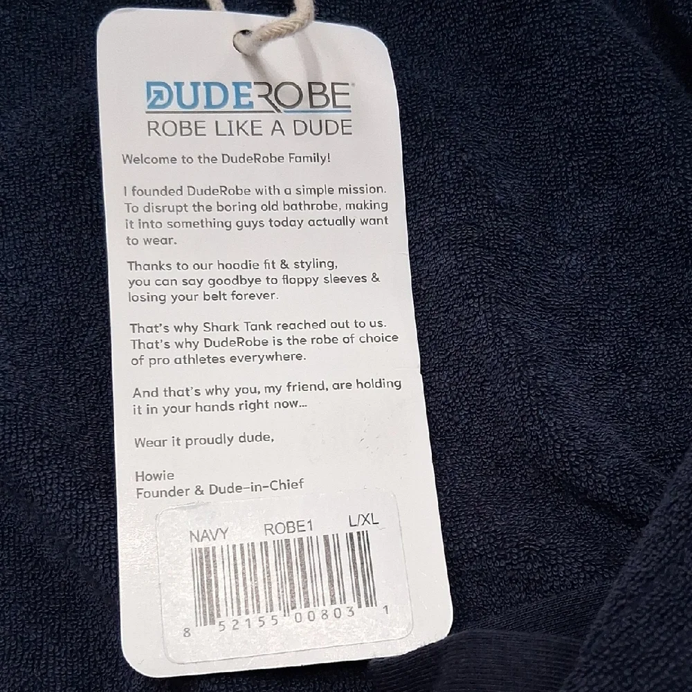 Men's Navy Robe - Picture 3 of 8